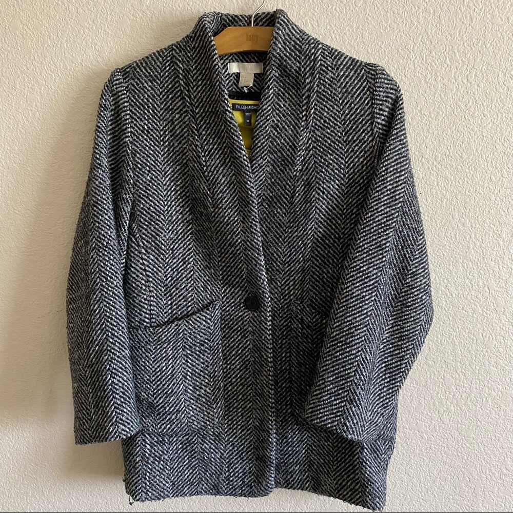 Wool-blend Tweed Coat